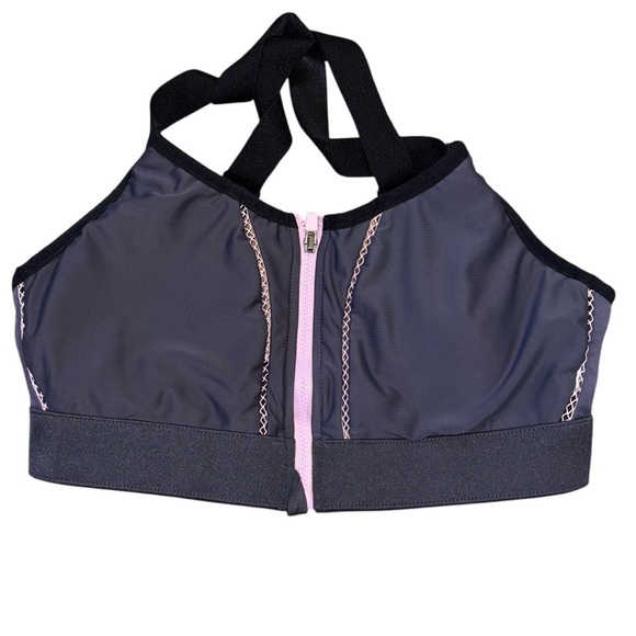 Fabletics Zoe High Support Sports Bra Gray Pink Women’s M Workout CrossFit Run - Picture 6 of 12